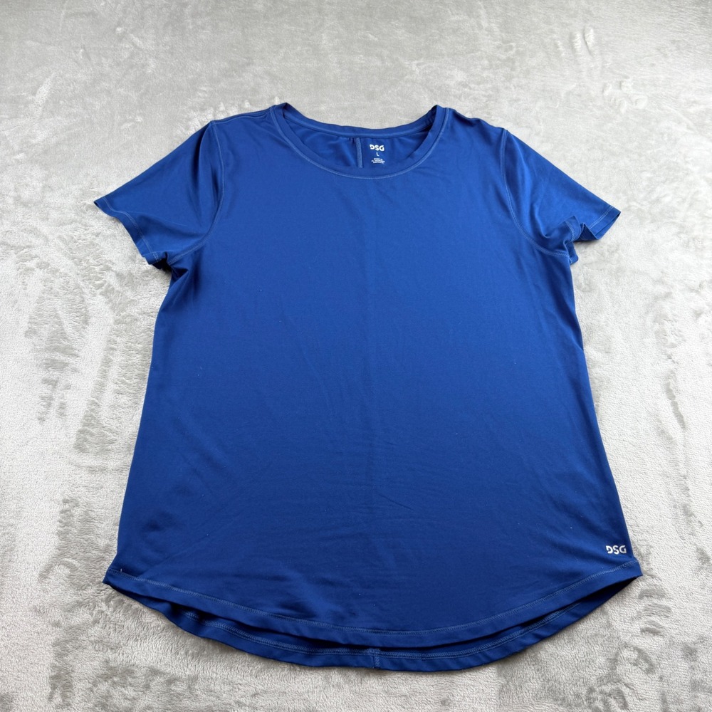 DSG Women's Large Active Tech Tee Royal Blue Short Sleeve Performance Top